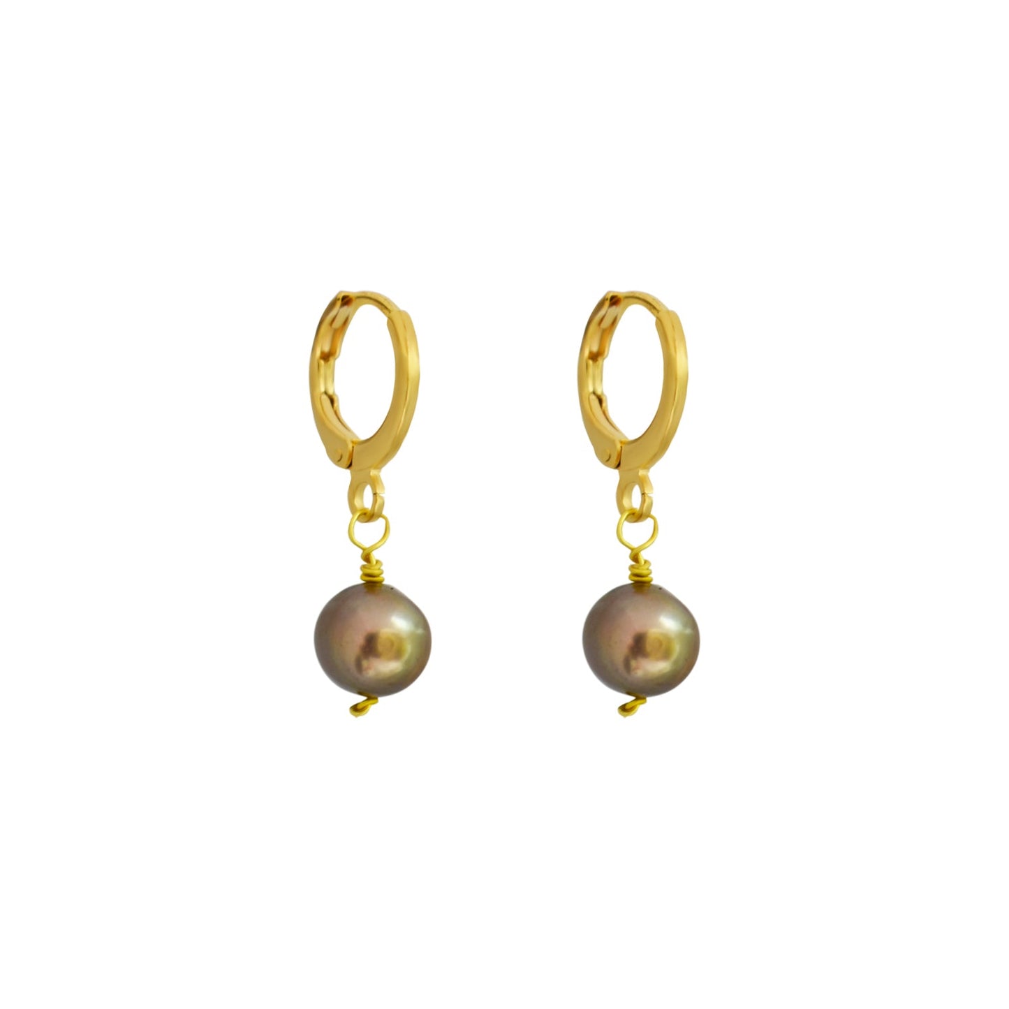 Silver Freshwater Single Pearl Huggie Earrings | by Ifemi Jewels