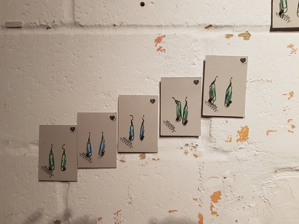 Blue Personalised Paperclip Earrings | by lovedbynlanla-3