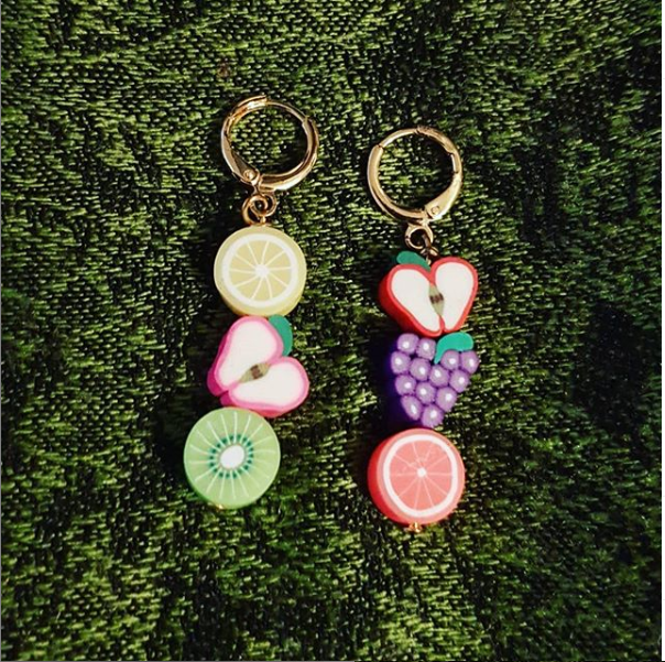 Mismatched Fruit Huggie Earrings | by Ifemi Jewels-4
