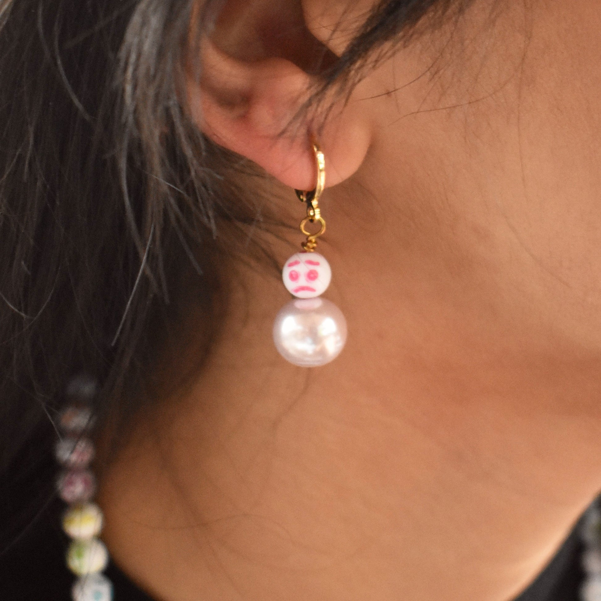 Pink, In my feelings earrings, Huggie Earrings, Pink Statement Earrings, Statement Earrings | by lovedbynlanla-1