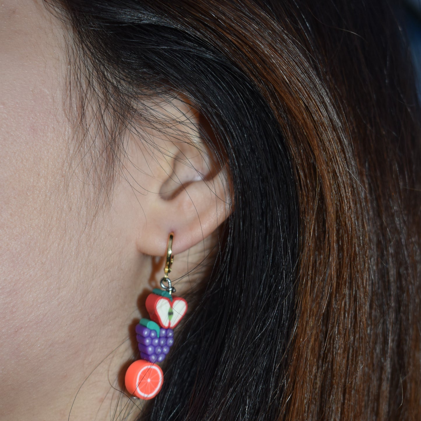 Mismatched Fruit Huggie Earrings | by Ifemi Jewels-3