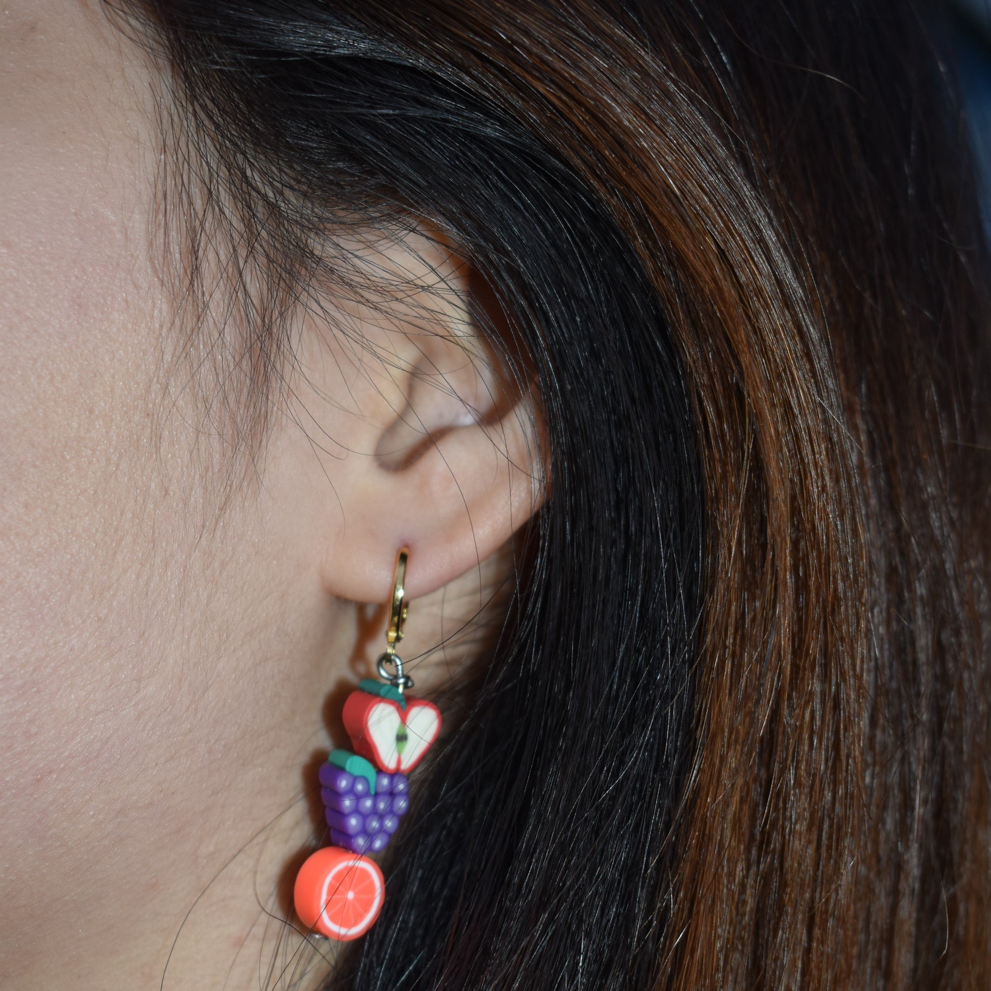 Mismatched Fruit Huggie Earrings | by Ifemi Jewels-3