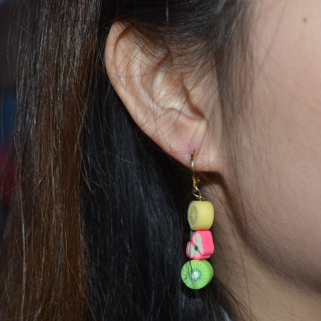 Mismatched Fruit Huggie Earrings | by Ifemi Jewels-1