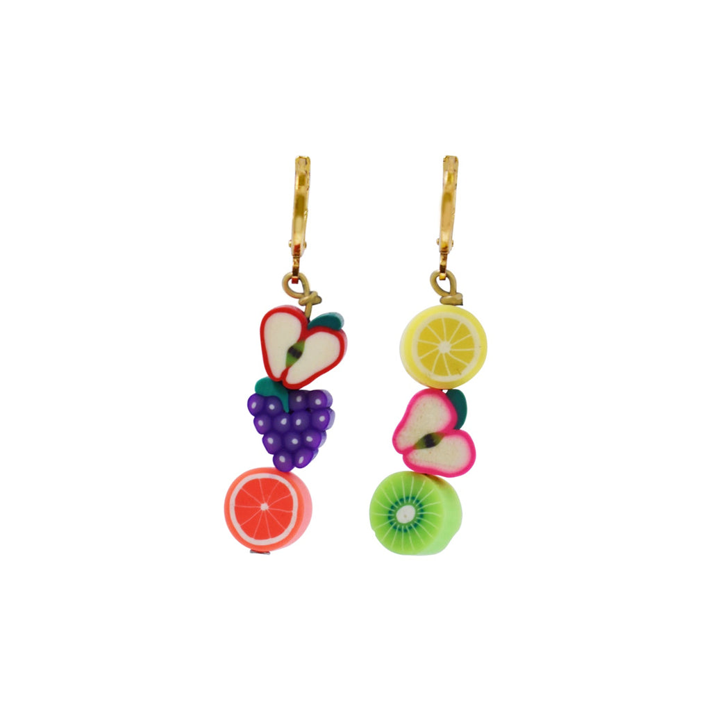 Mismatched Fruit Huggie Earrings | by Ifemi Jewels-2