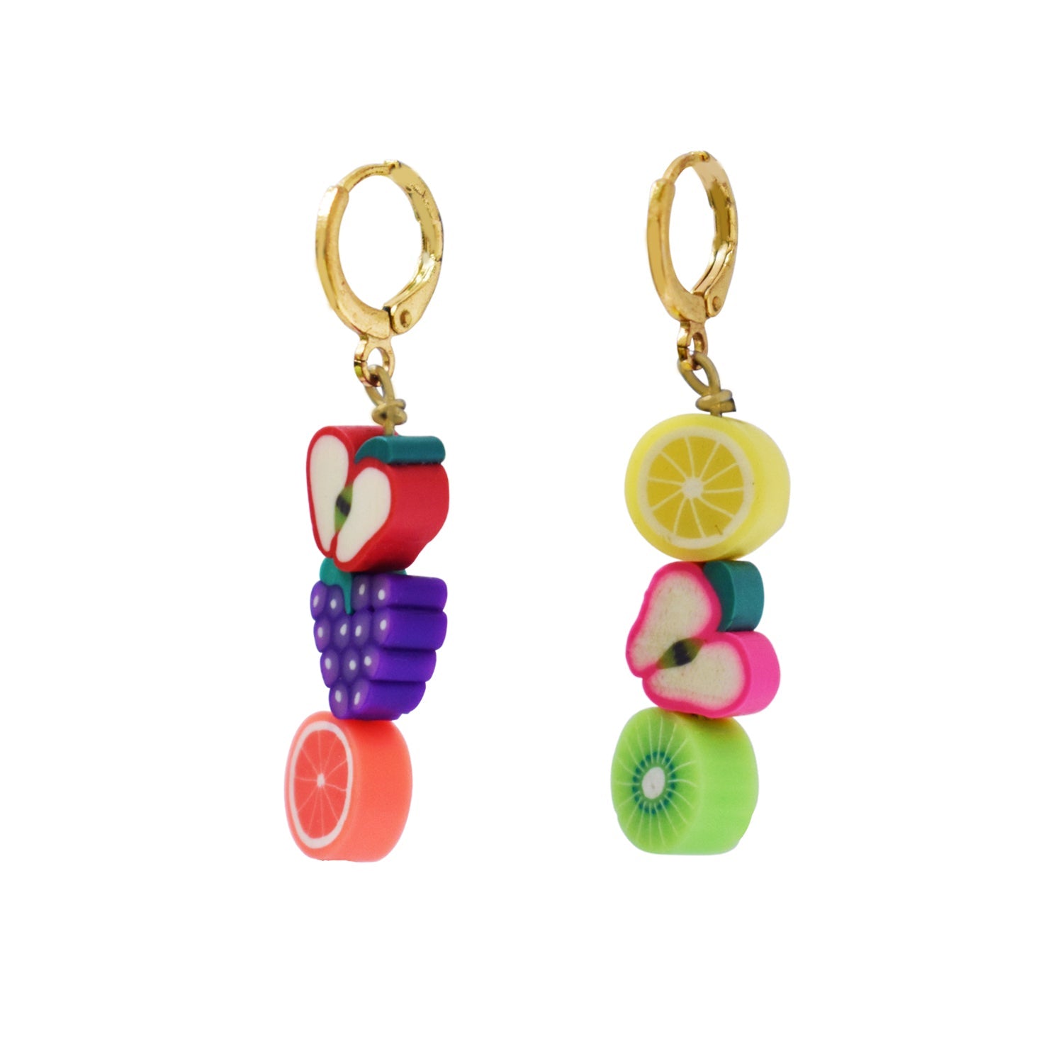 Mismatched Fruit Huggie Earrings | by Ifemi Jewels-0