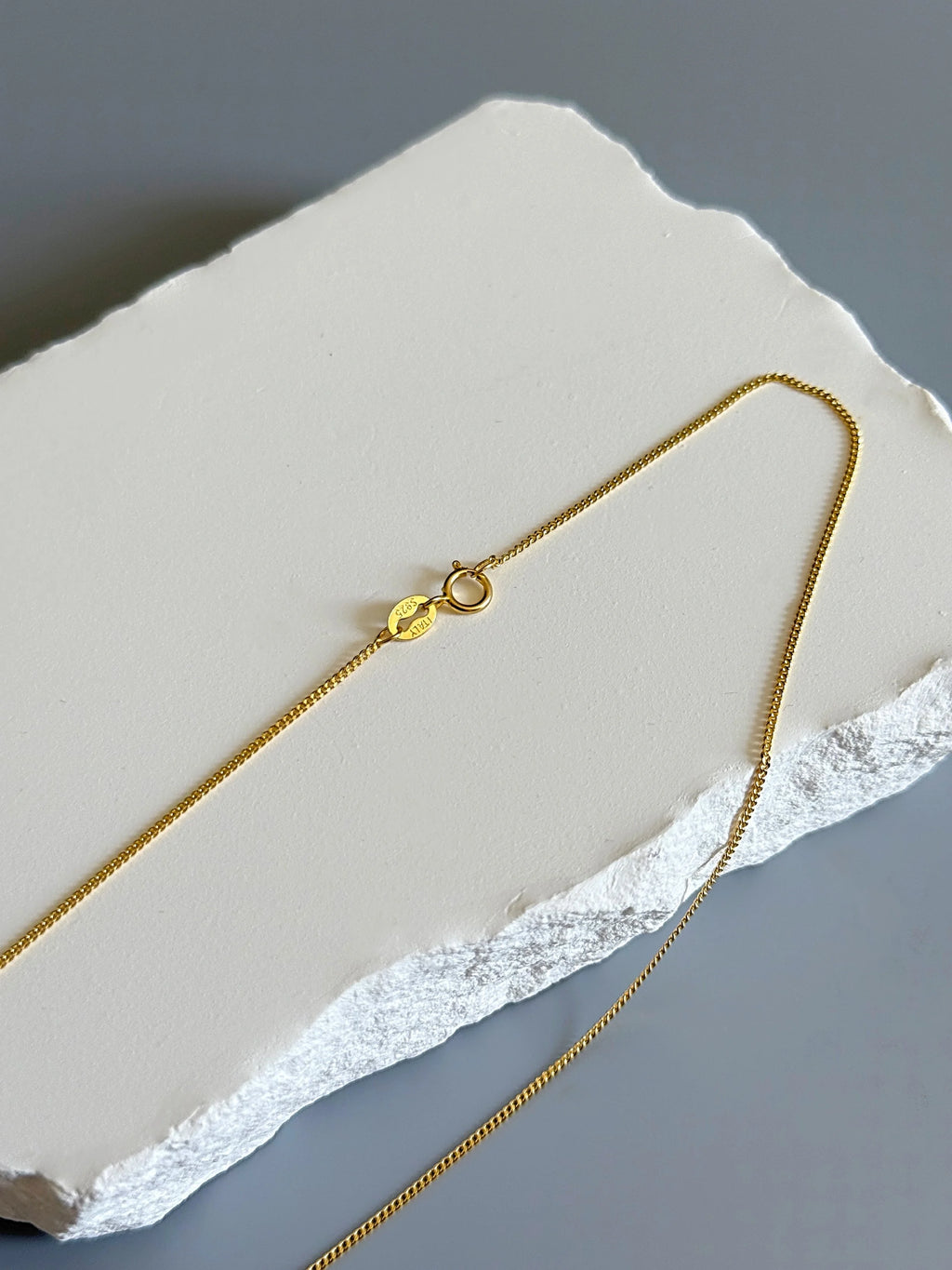 14K Gold Plated 925 Sterling Silver Elegant  Necklace Chain