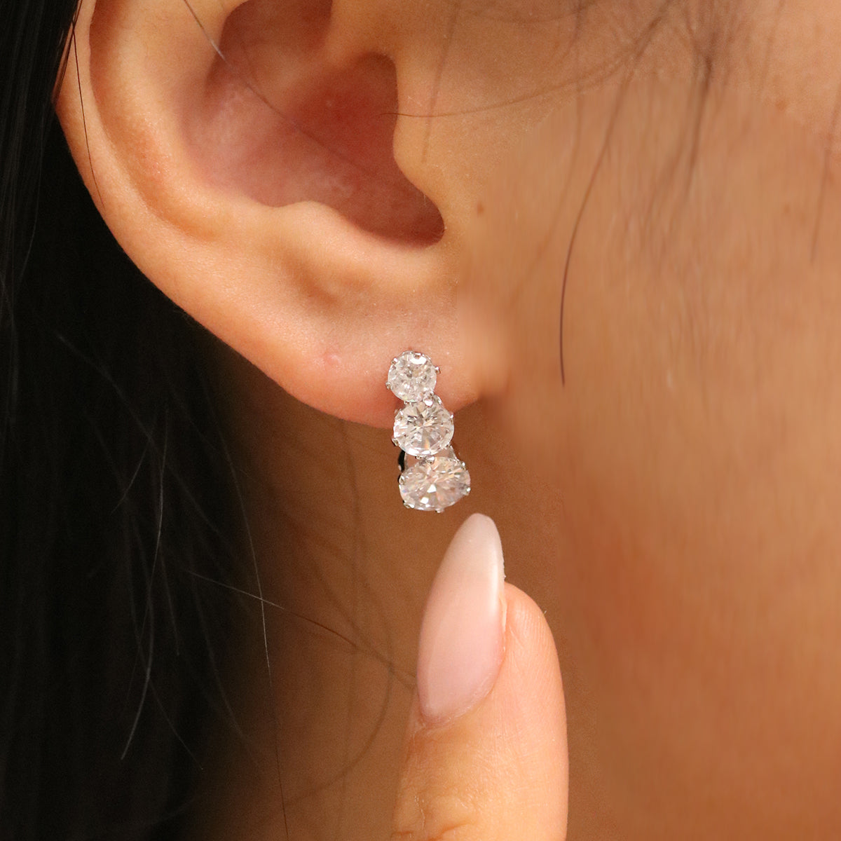 Triple Cubic Earrings