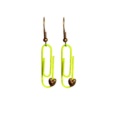Lime Green Personalised Paperclip Earrings | by lovedbynlanla-0