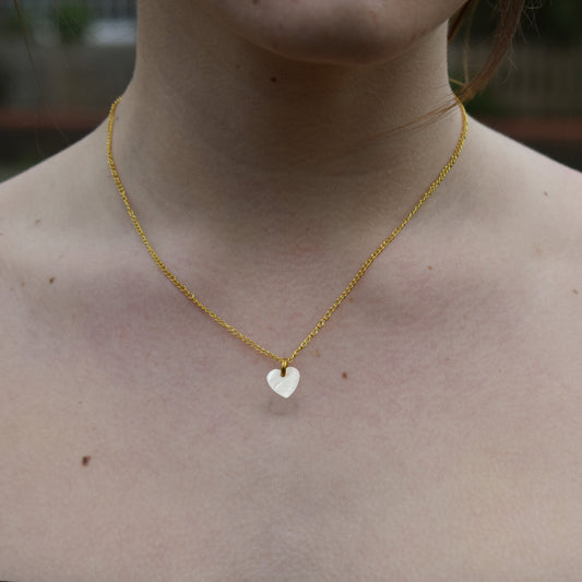 Minimalist white shell heart pendant necklace | by Ifemi Jewels