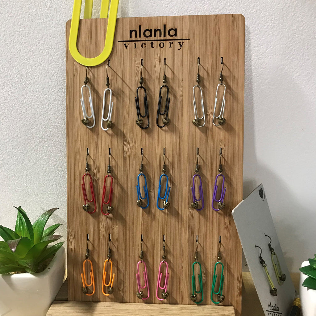 Lime Green Personalised Paperclip Earrings | by lovedbynlanla-1